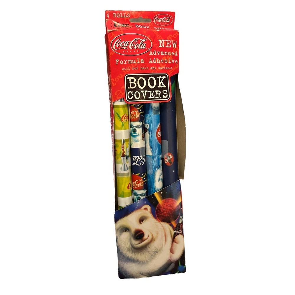 Vintage Coca Cola Book Covers Set of 4 Rolls Polar Bear Design‎ 90s New in Box